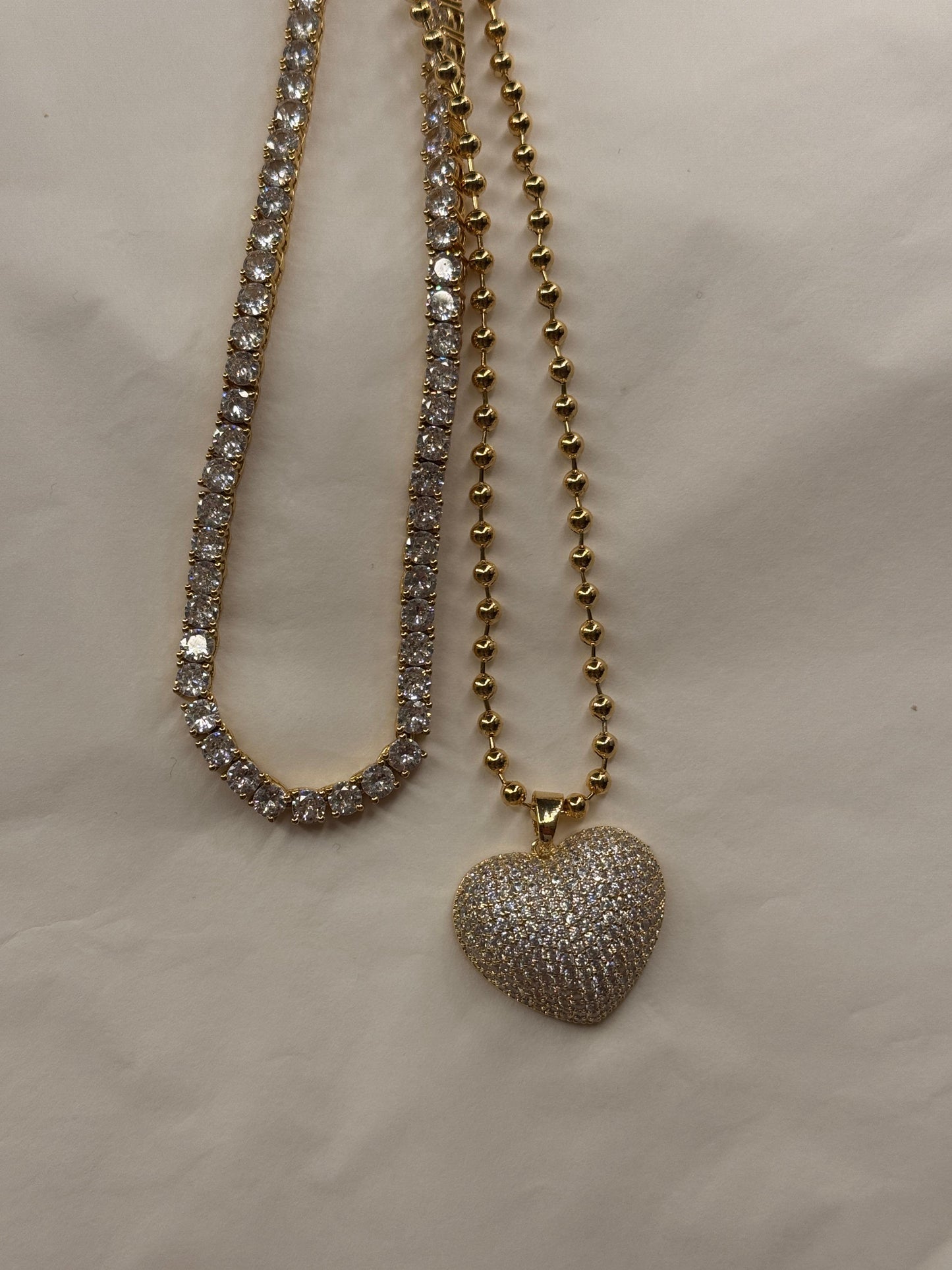 Collana cuore full pavè