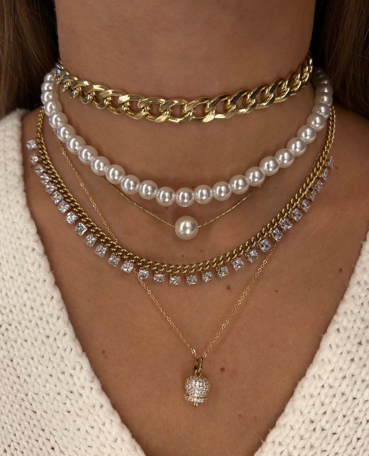 Collana campanella brillantini