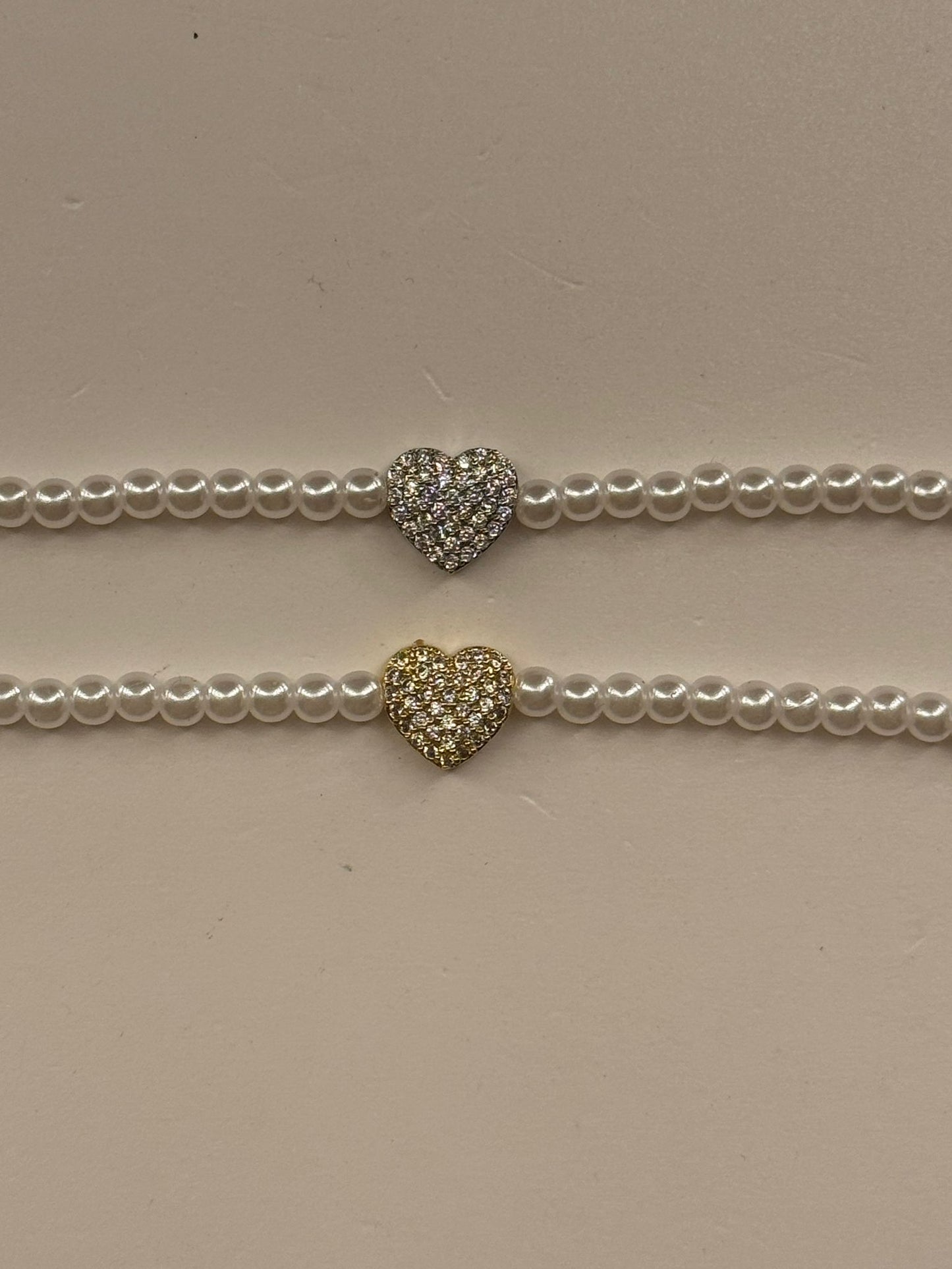 Chocker perle + cuore