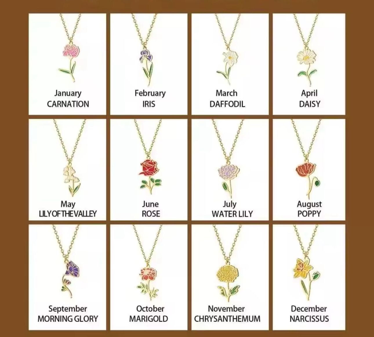 Collana Fiore di Nascita Personalizzabile