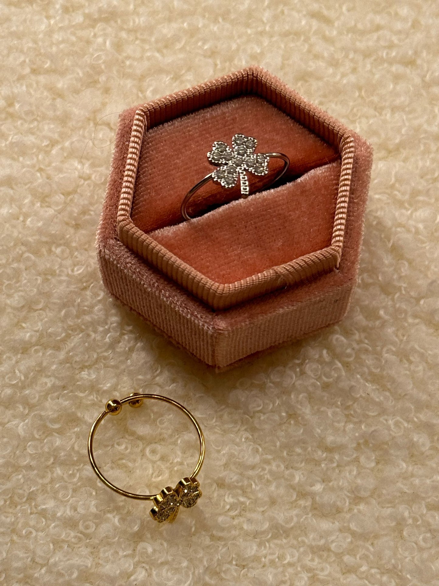 Fedina quadrifoglio portafortuna