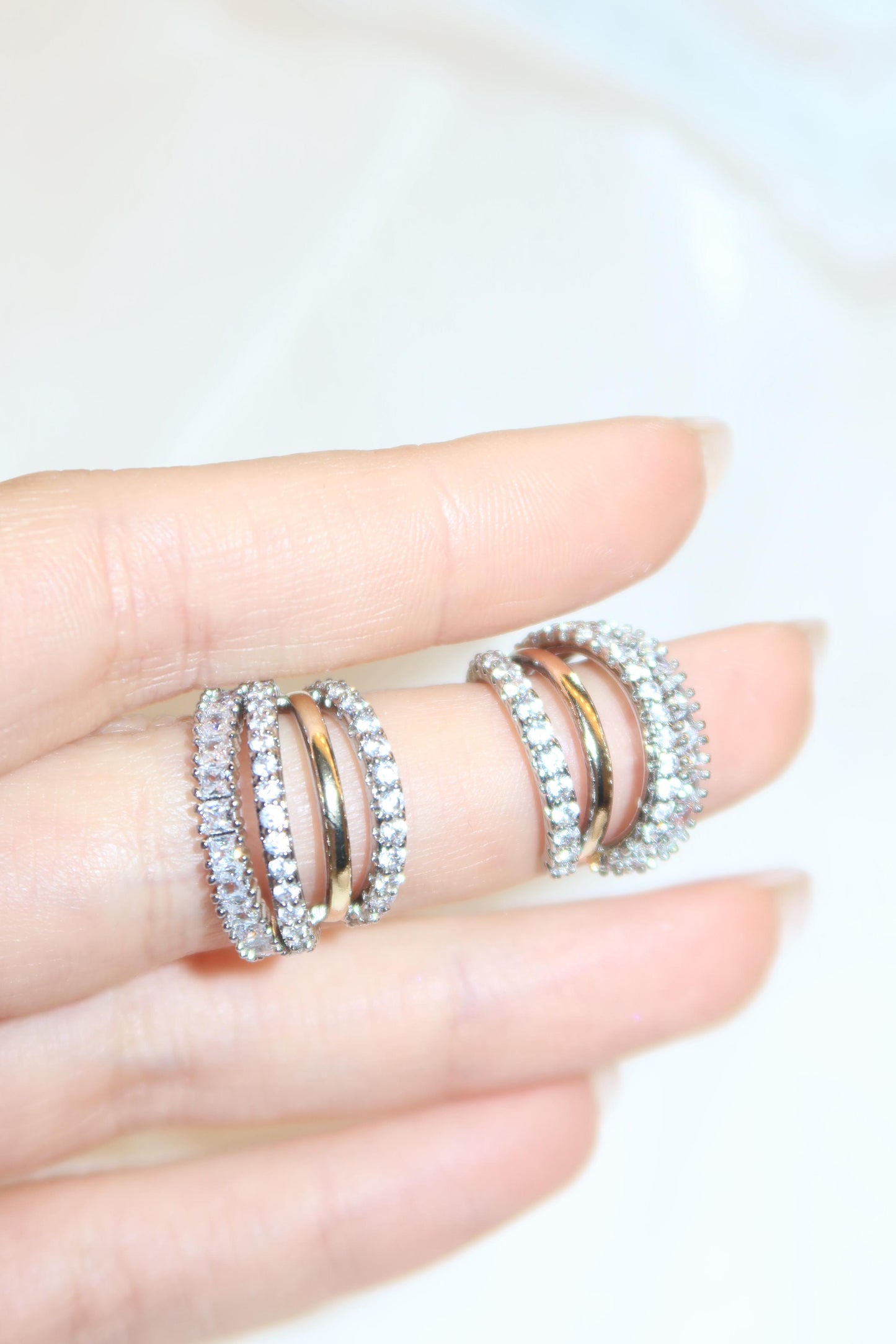 Orecchini mezzi cerchi Mixati