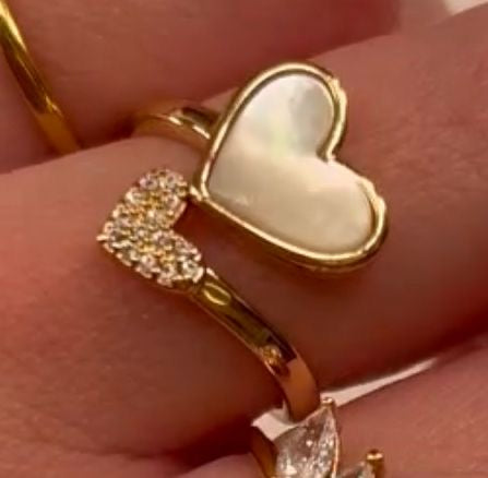 Anello cuore madreperla