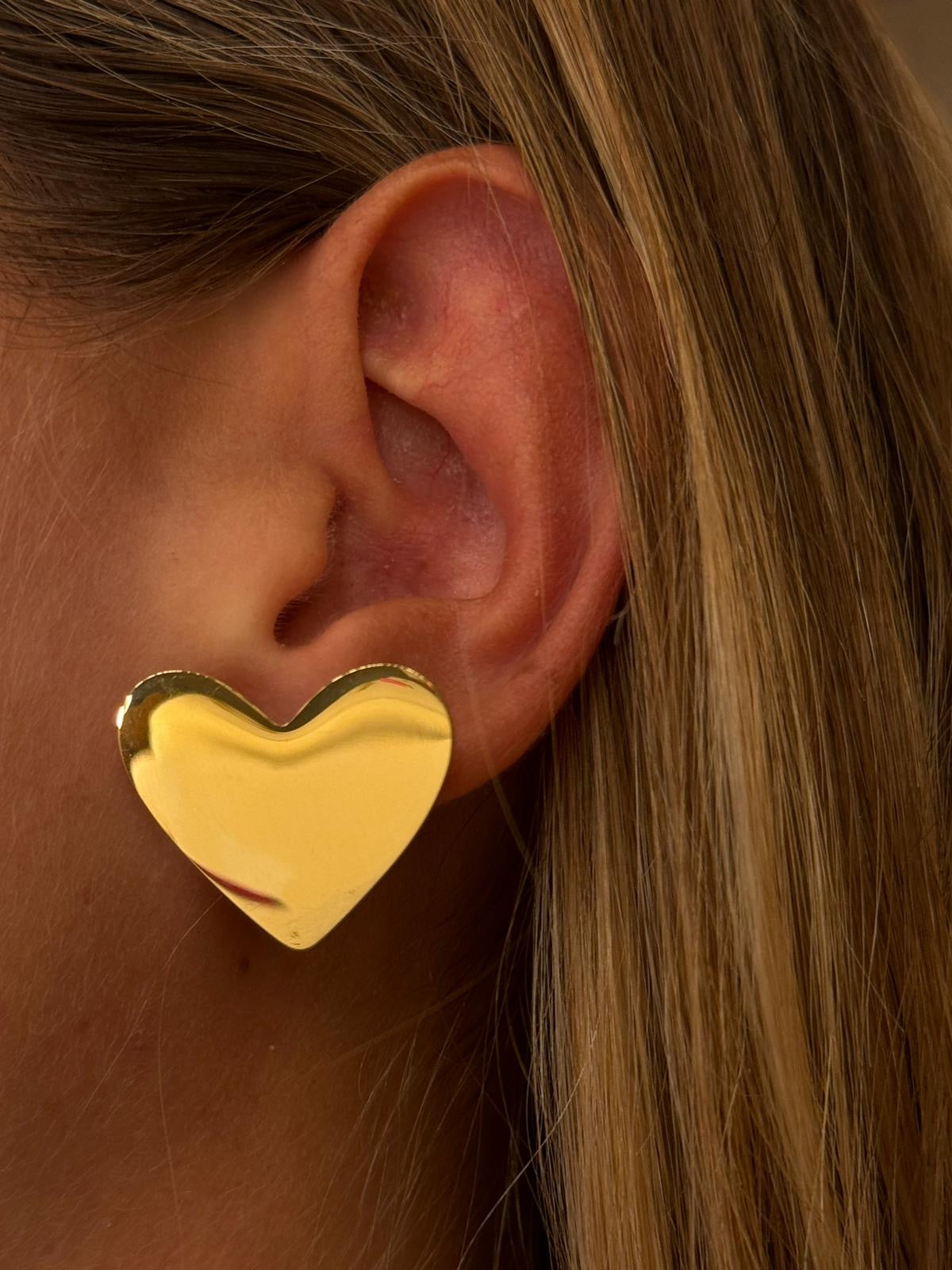 Orecchini piatti cuore