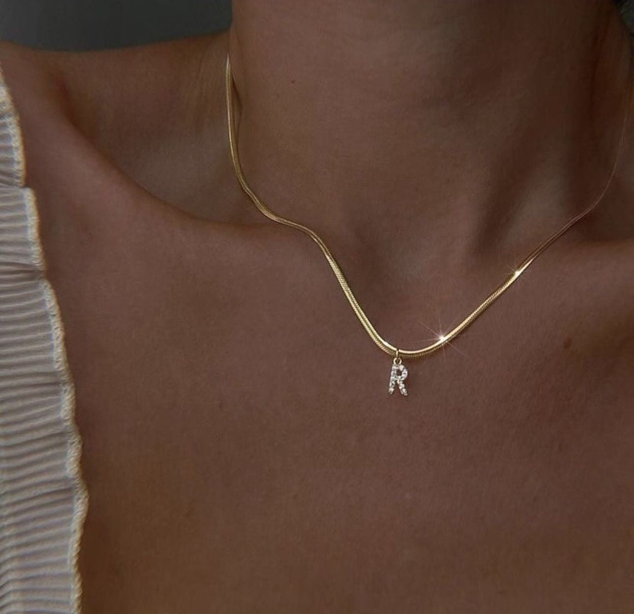 Collana snake con iniziale