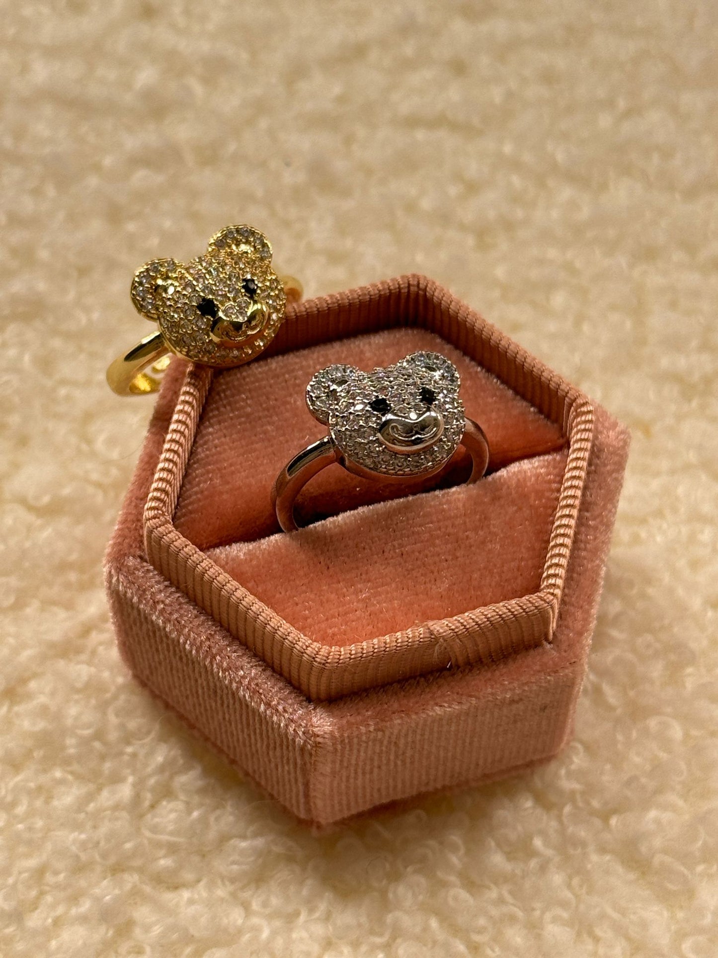 Anello teddy brillantini