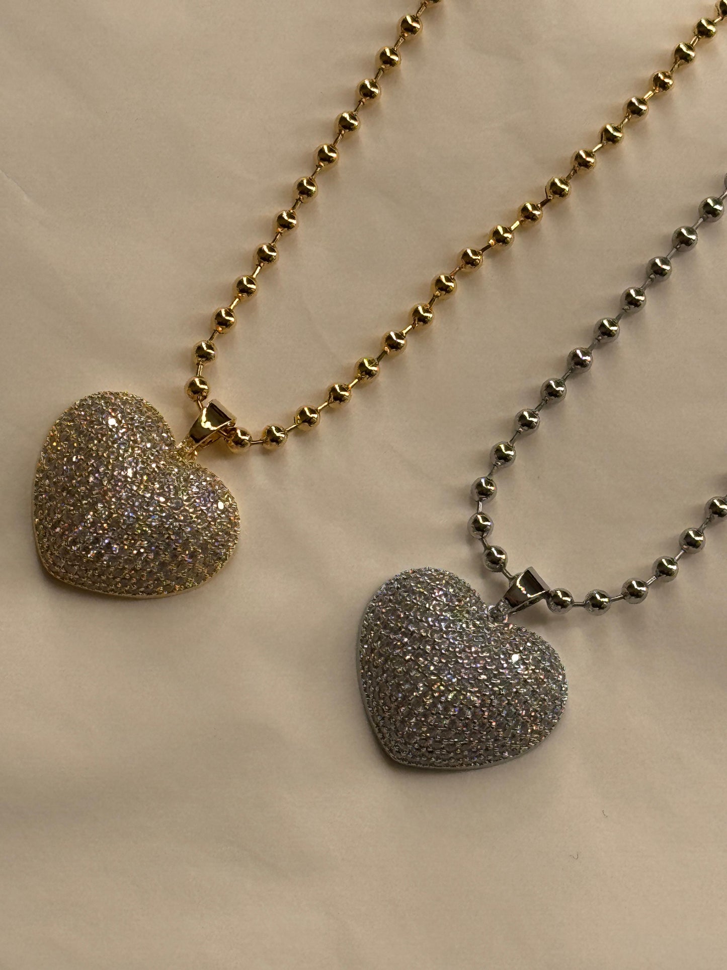 Collana cuore full pavè