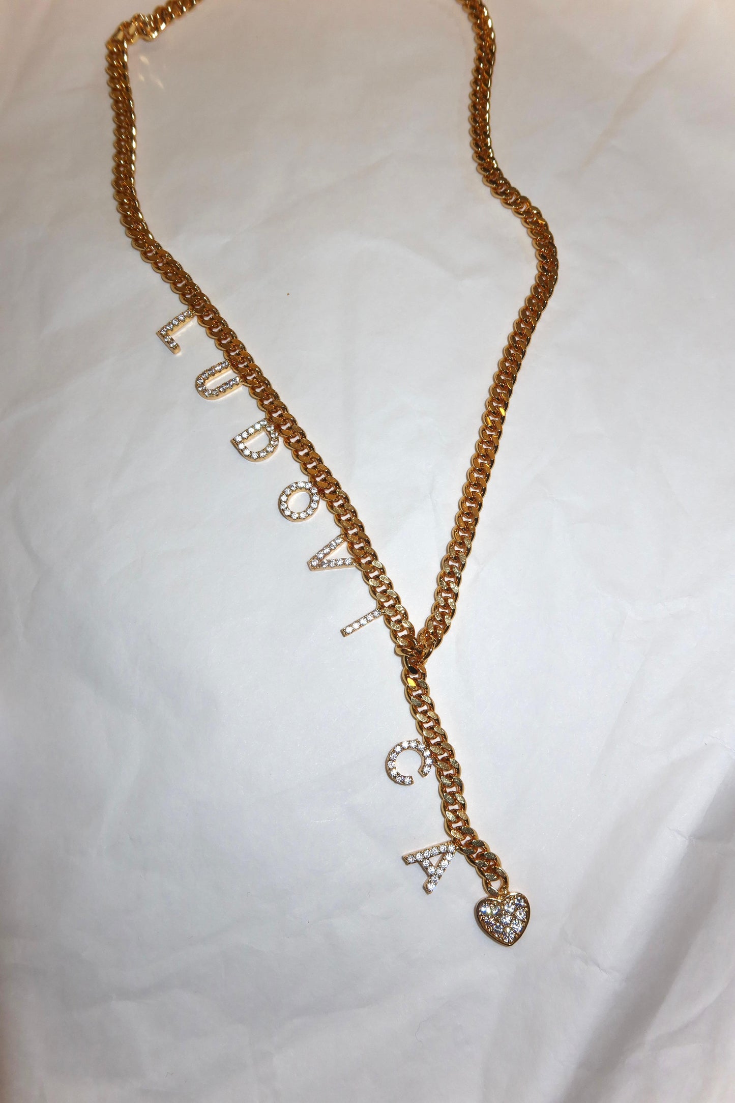 Collana Chain cascata Cuore Personalizzabile
