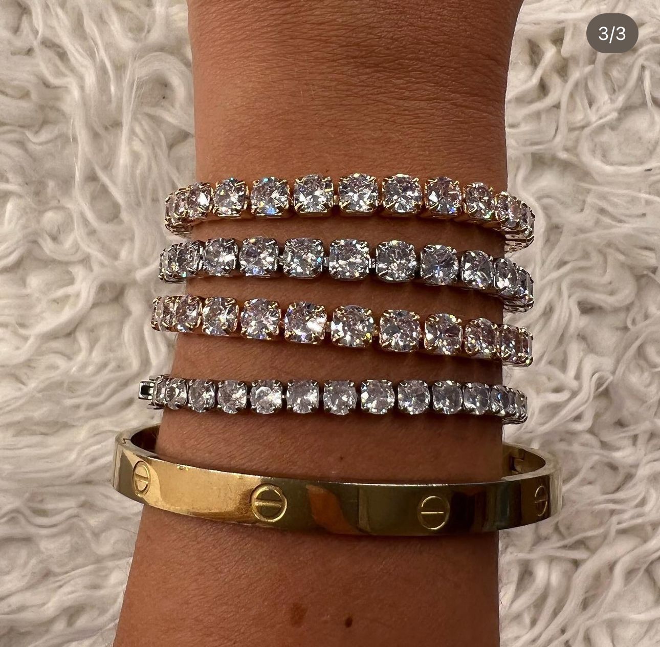 Bracciale tennis grande chiusura clip