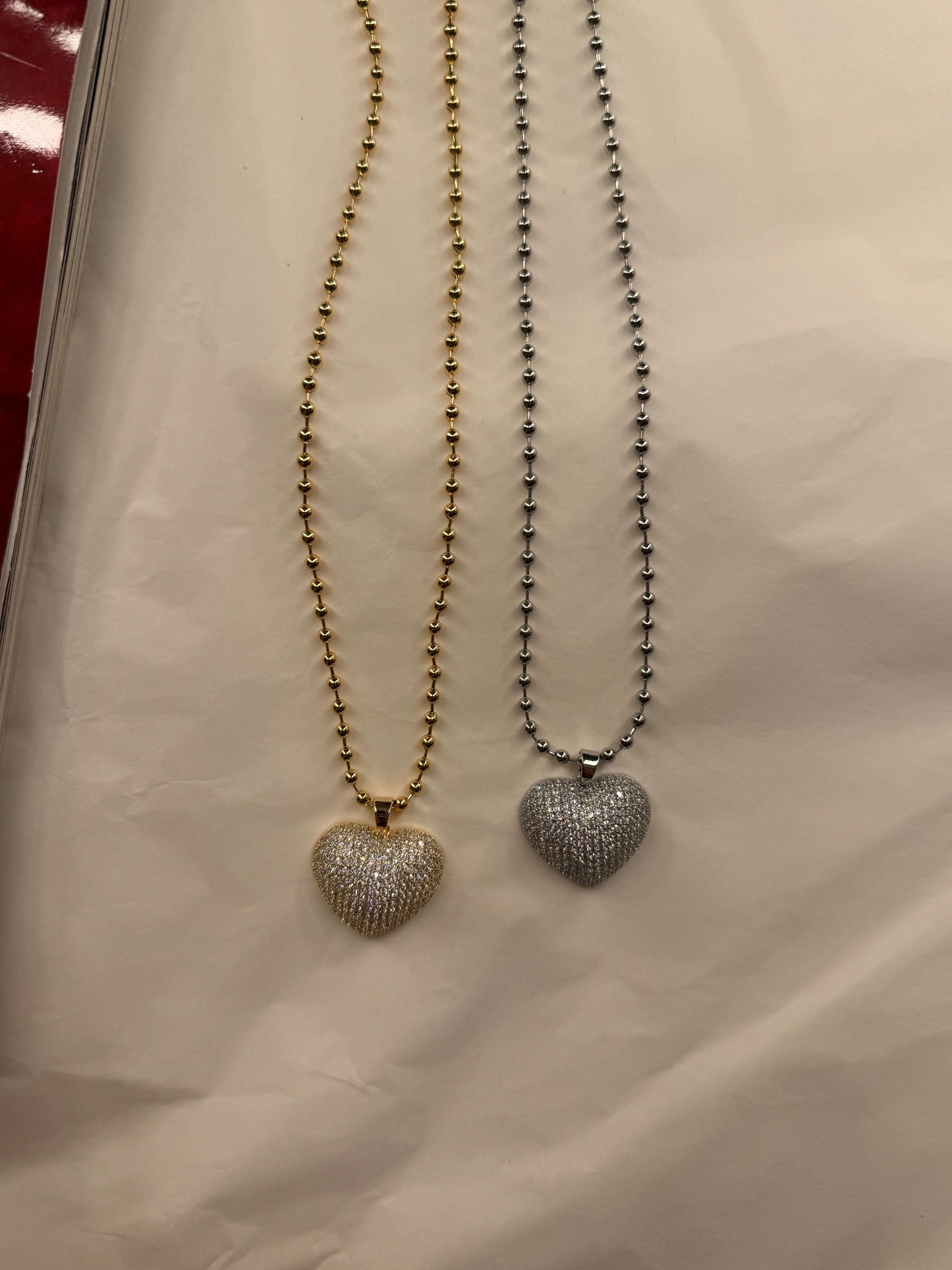 Collana cuore full pavè