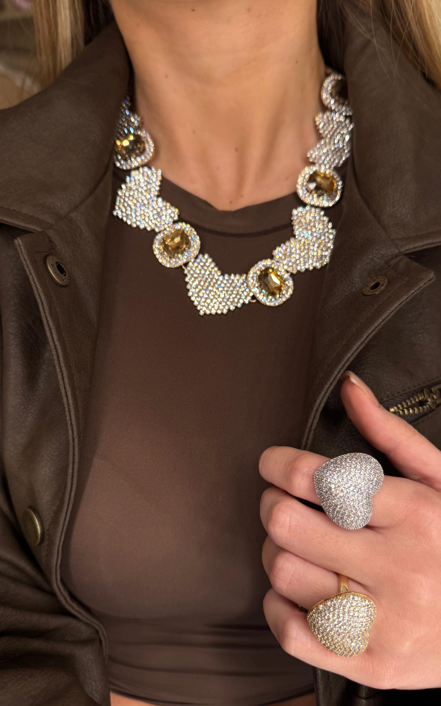 Collana CUORI STRASS BRIGITTE
