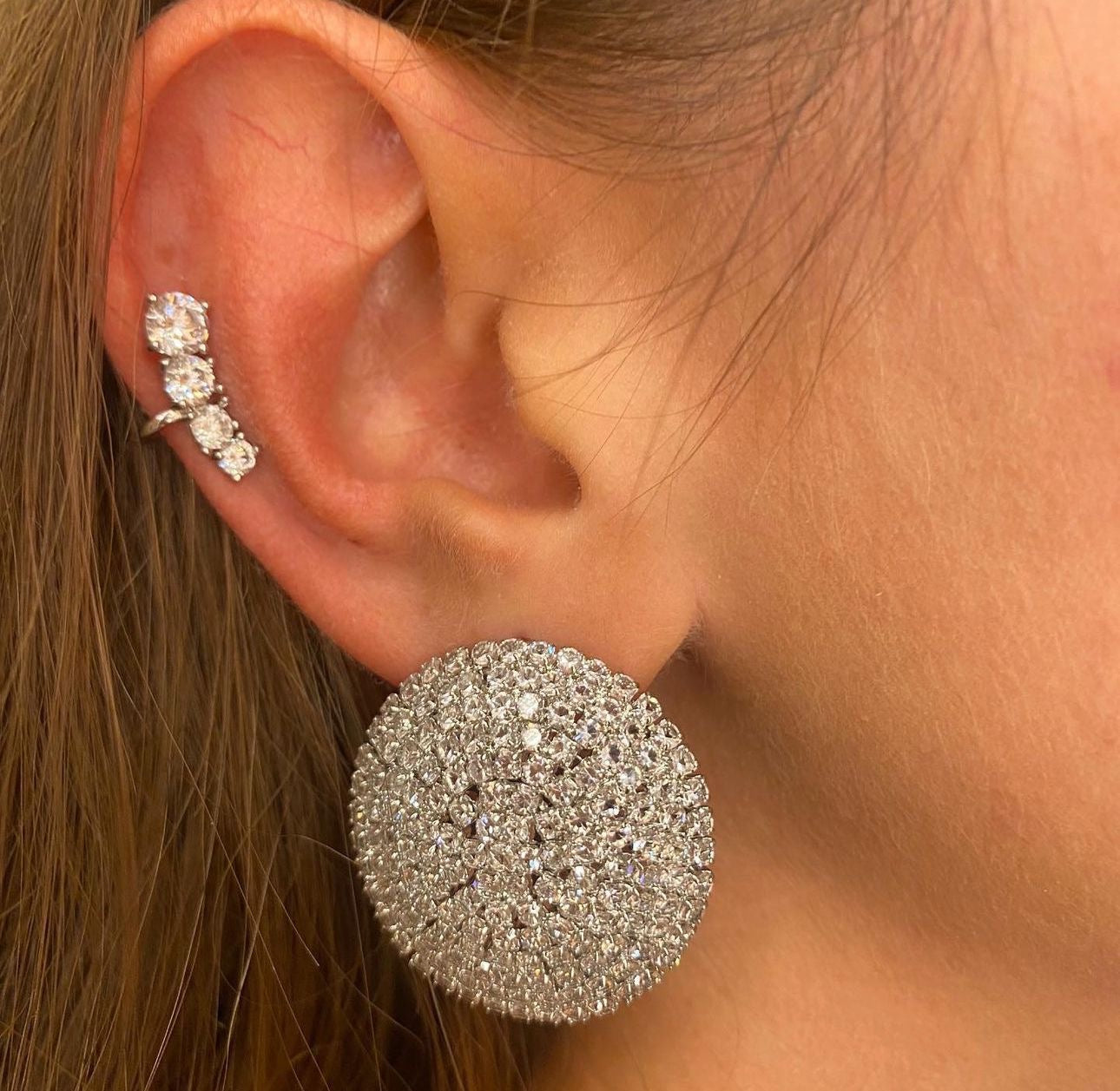 Orecchini tondi strass GDL