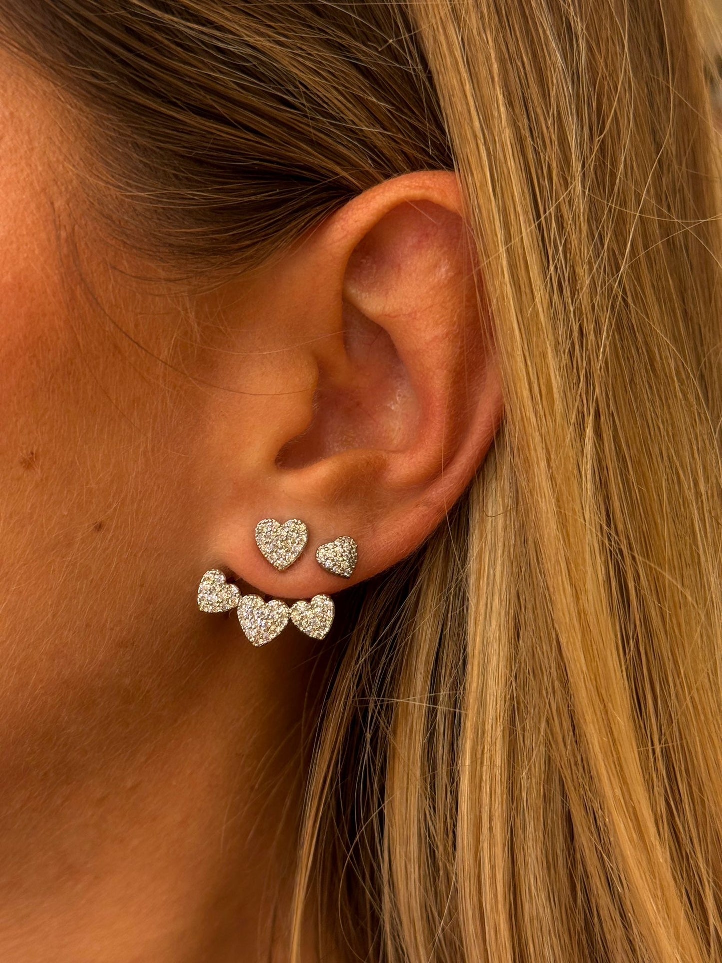 Orecchini doppio lobo cuore