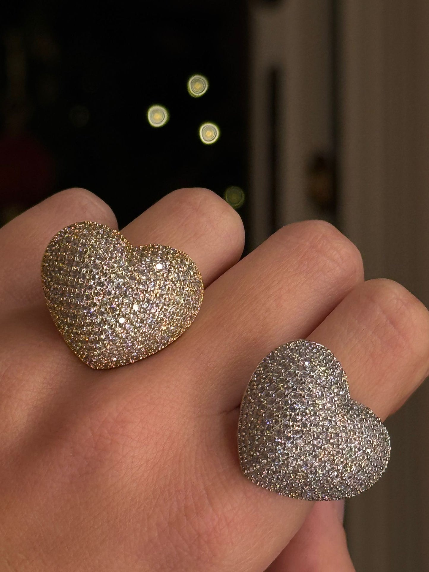 Anello cuore full pavè