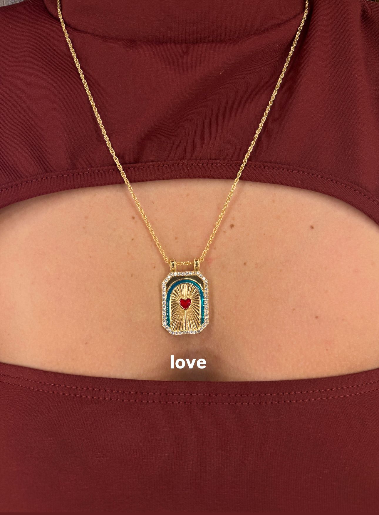 Collana Targhetta love/lucky/libre/joy