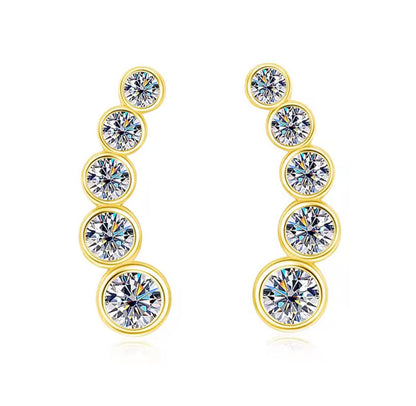 Orecchini scia round in Moissanite