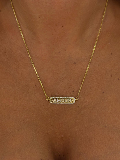 Collana targhetta “AMOUR”