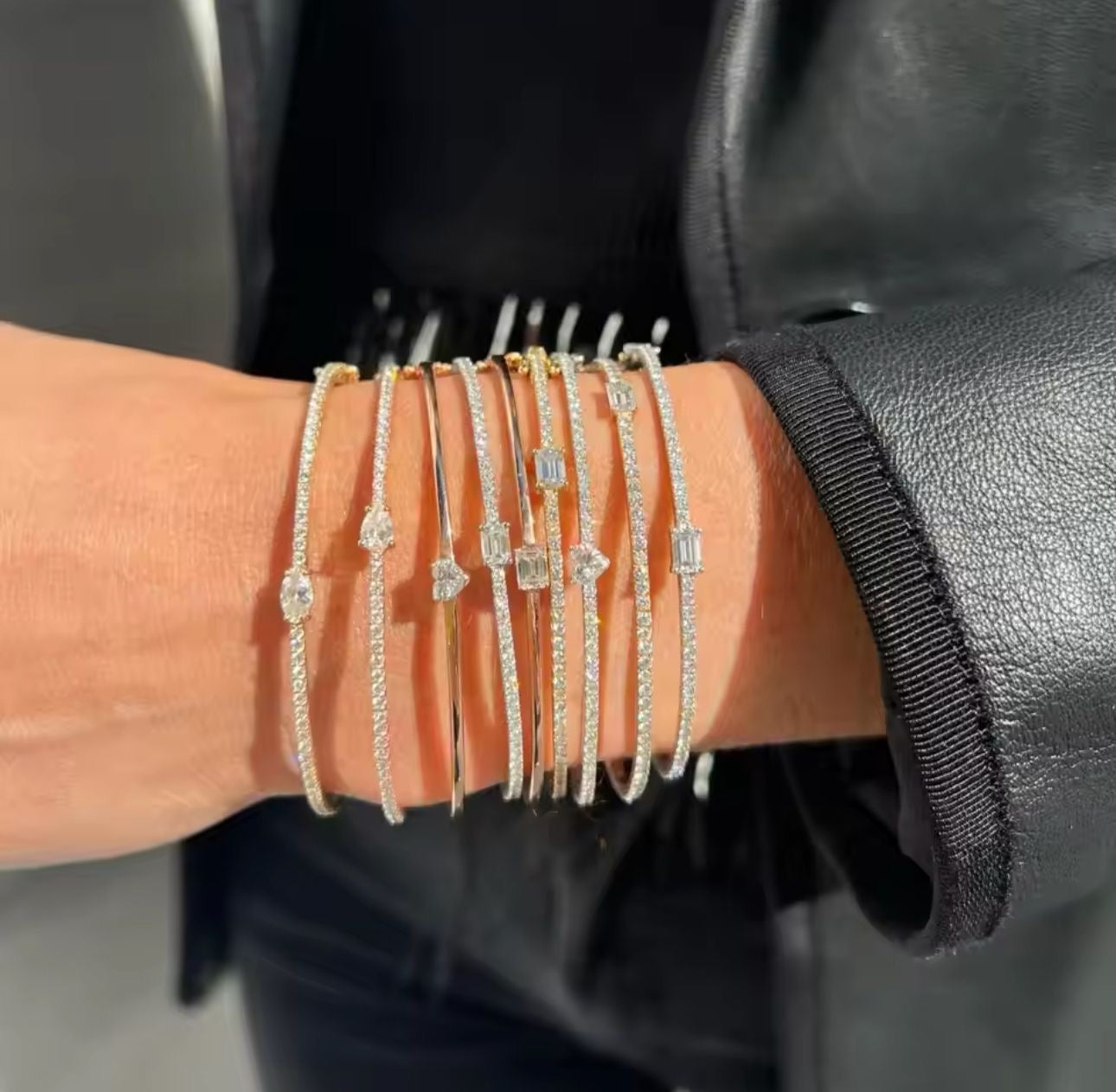 Bracciale rigido Filodamore con brillantini