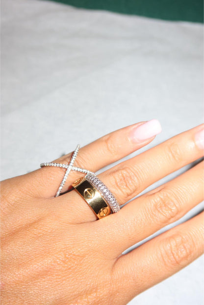 Anello X longuette in Argento 925