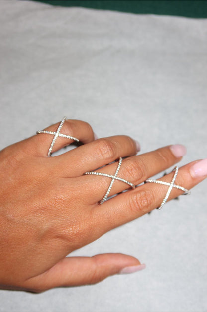 Anello X longuette in Argento 925