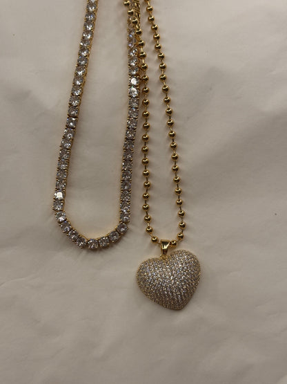 Collana cuore full pavè