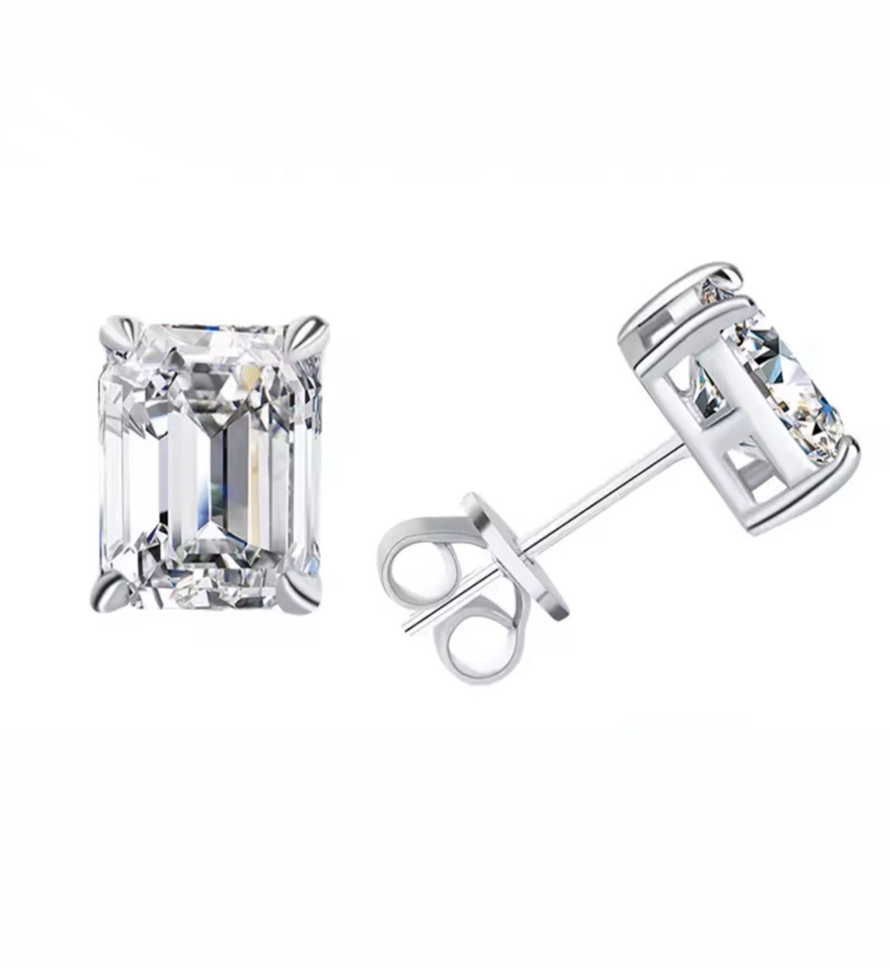 Punti luce taglio Esmeraldo in Moissanite