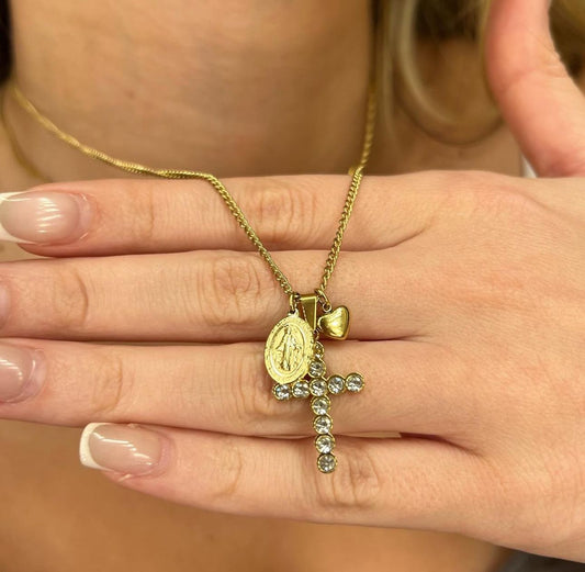 Collana crocetta + charms