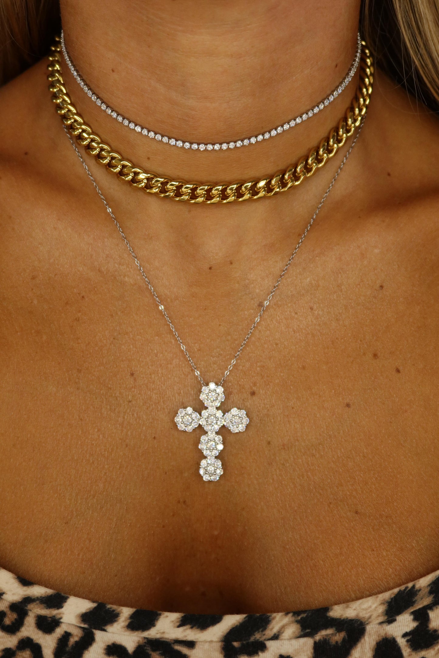 Collana croce Fiori