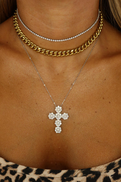 Collana croce Fiori