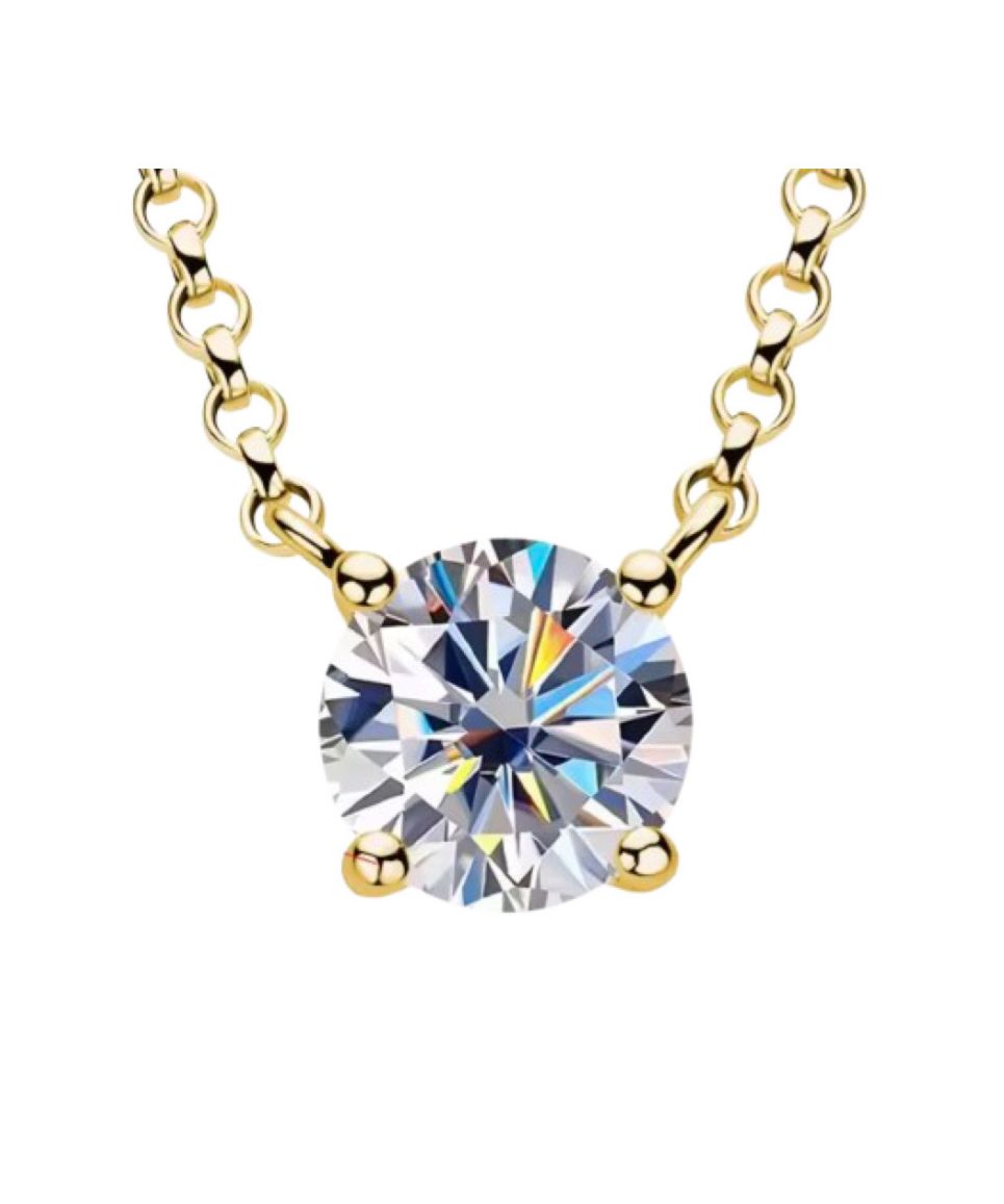 Collana punto luce Round in Moissanite