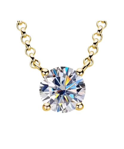 Collana punto luce Round in Moissanite