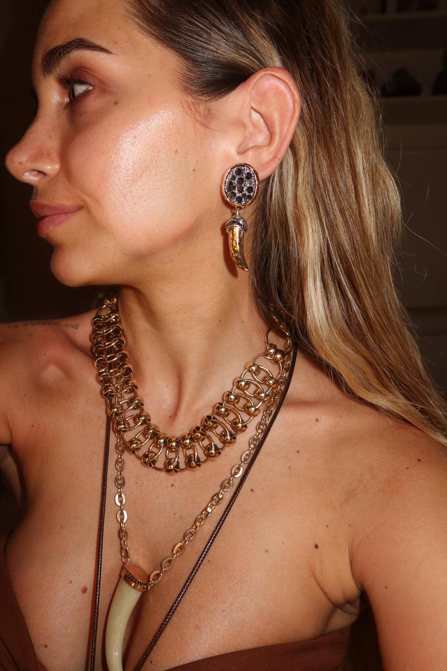 Orecchini Corno BlackGold