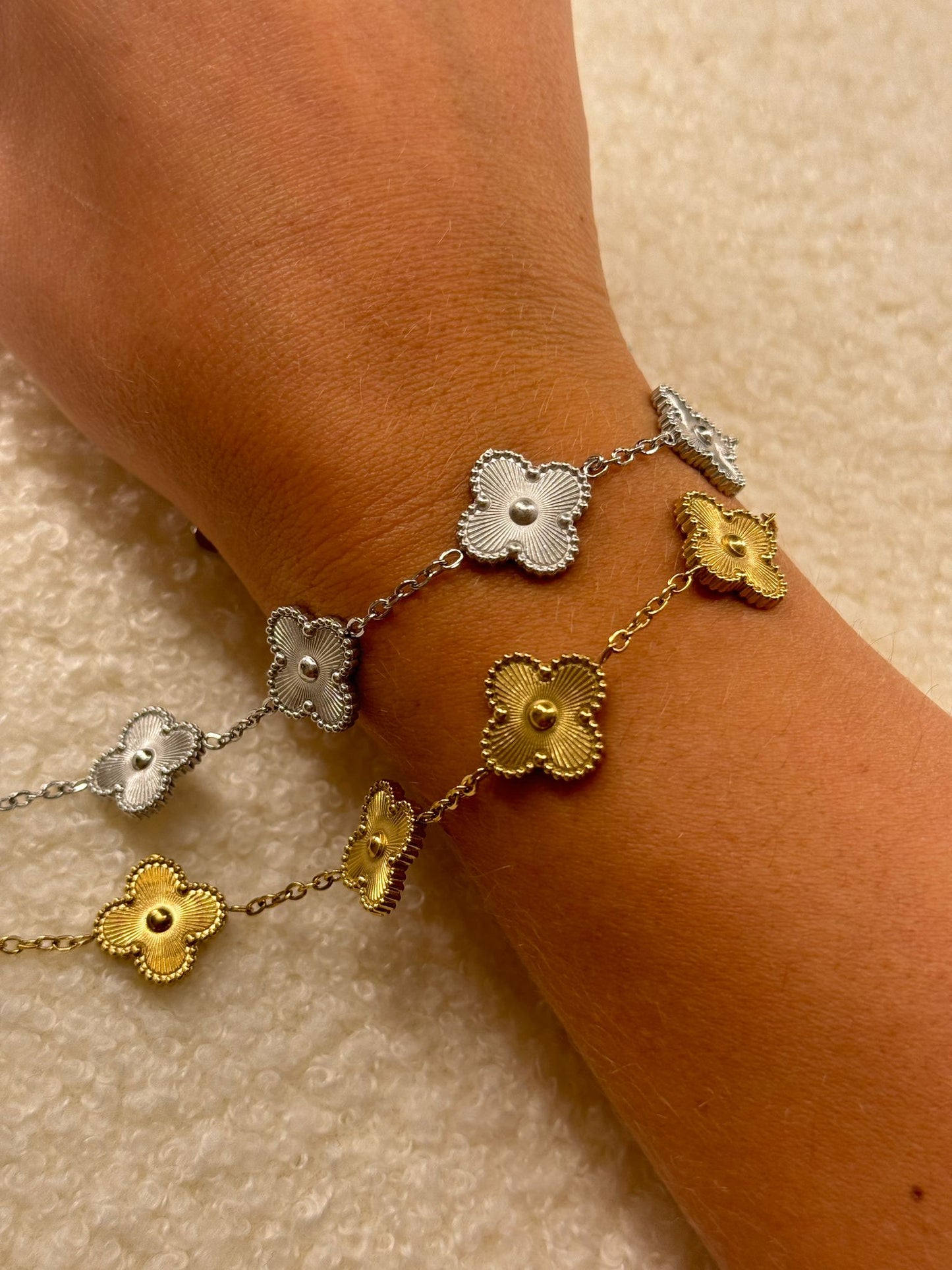Bracciale simil Van Cl**f Oro/Argento