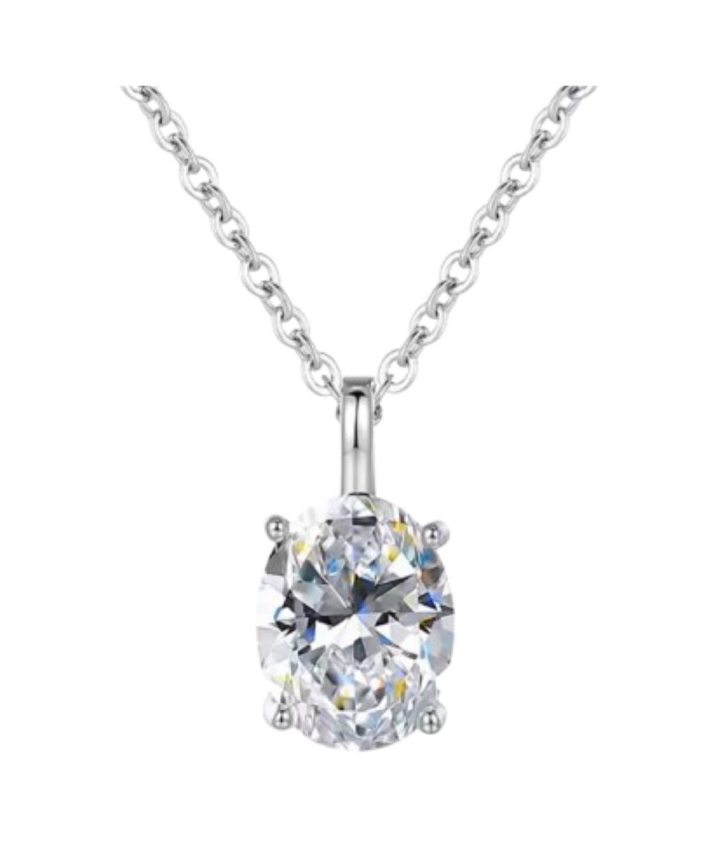 Collana punto luce taglio Ovale in Moissanite