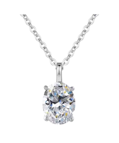 Collana punto luce taglio Ovale in Moissanite