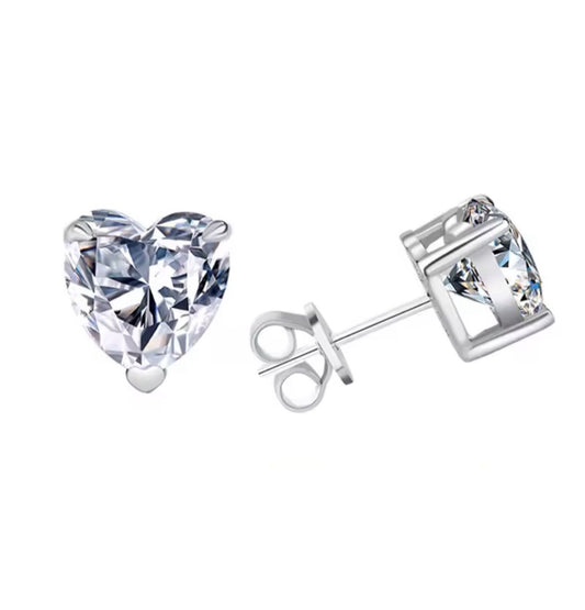Punti luce taglio Cuore in Moissanite