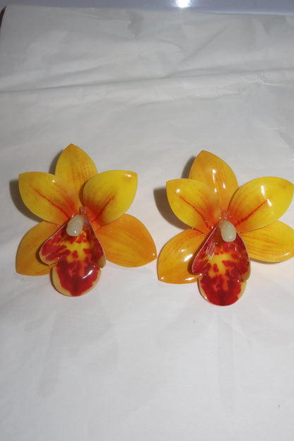 Orecchini Fiori Orchidea