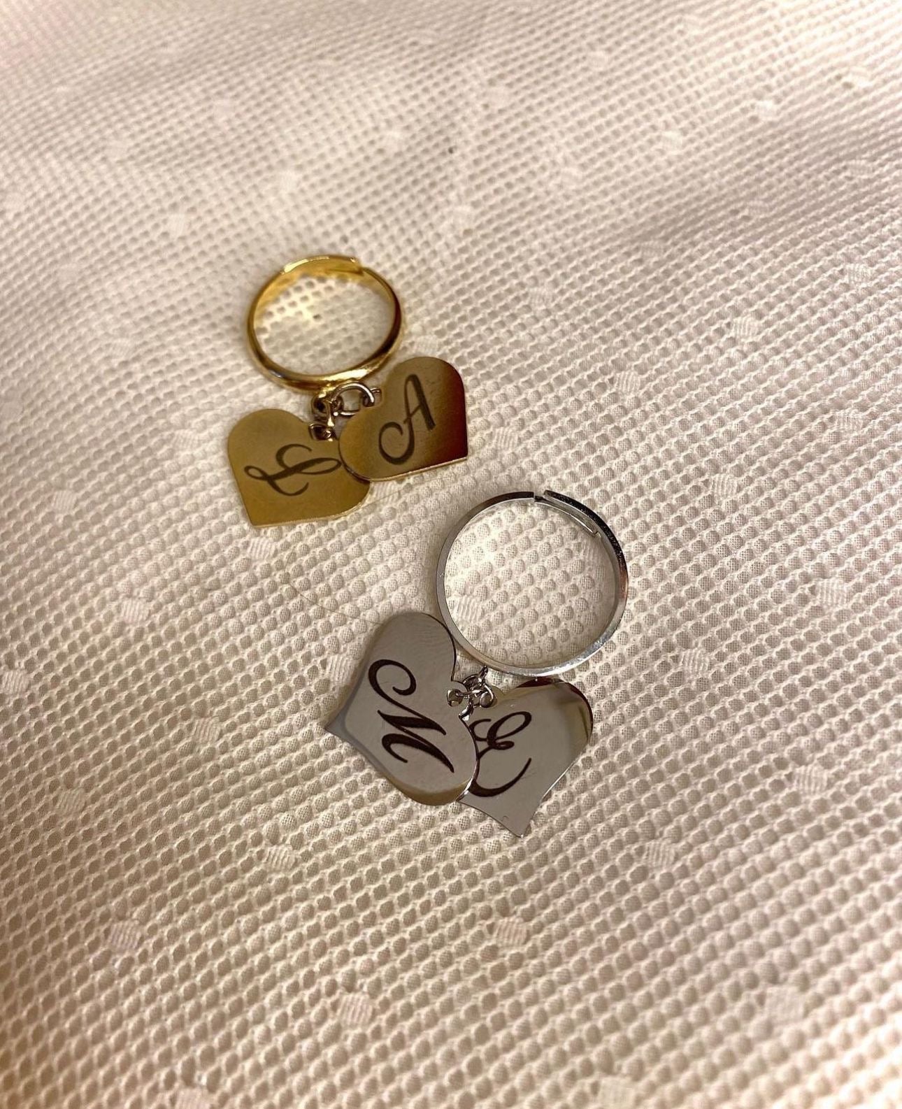 Anelli cuori pendenti