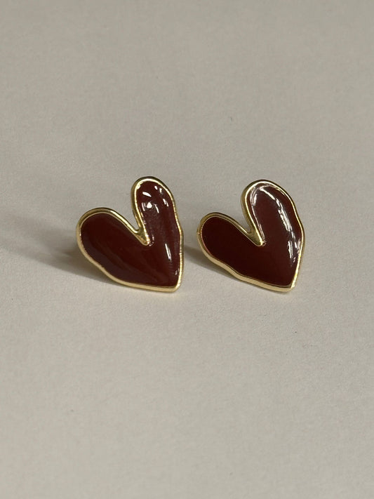 Orecchini cuore Burgundy