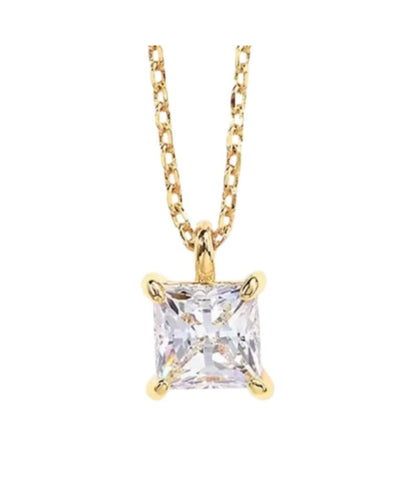 Collana punto luce taglio Principessa in Moissanite