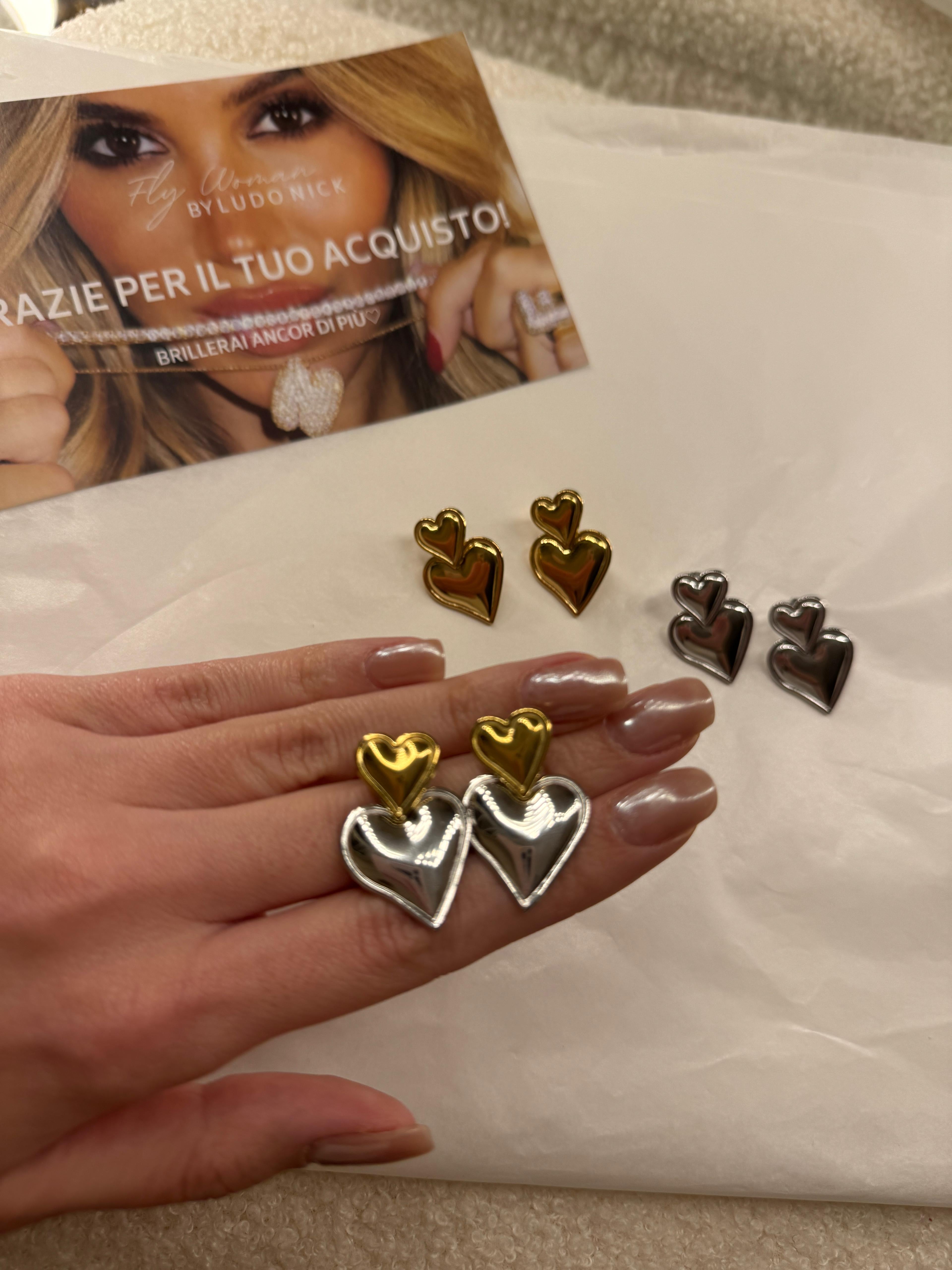 Orecchini Doppio Cuore MARZIA