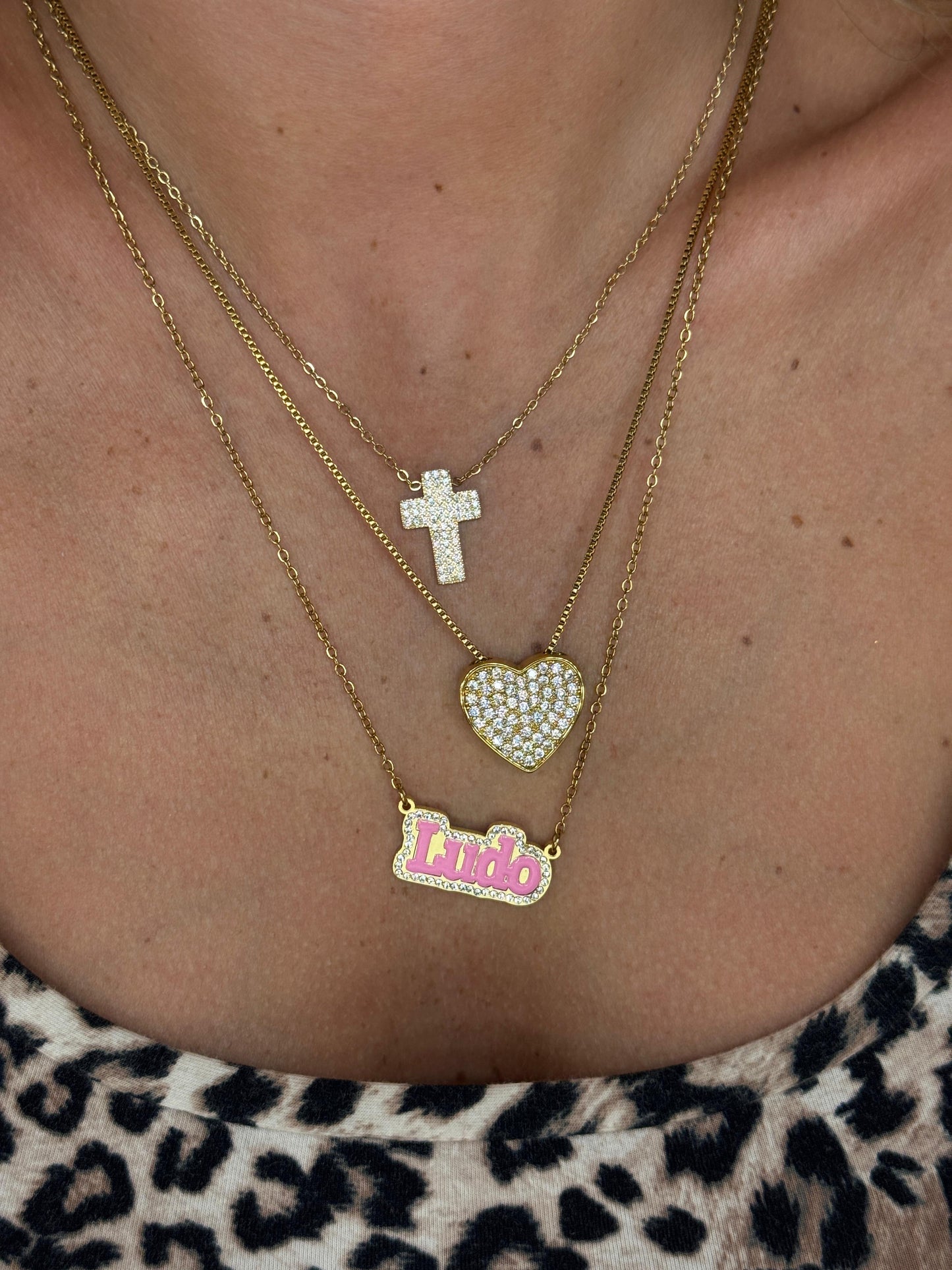 Collana Croce Strass