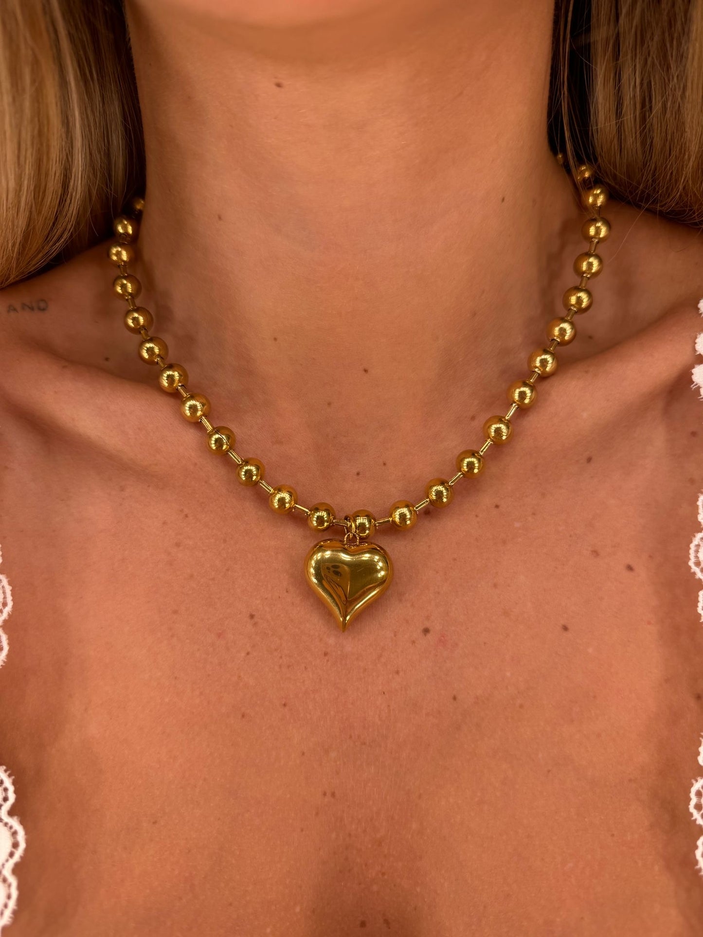 Collana cuore e praline