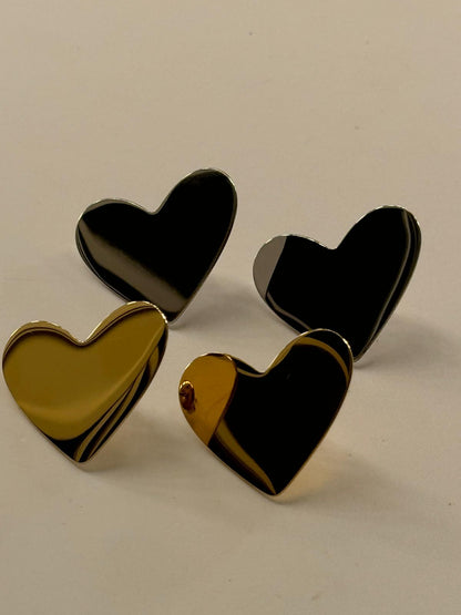 Orecchini piatti cuore