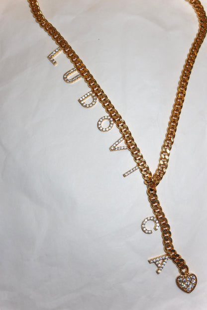 Collana Chain cascata Cuore Personalizzabile
