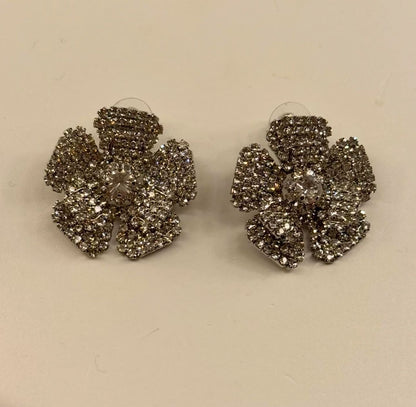 Orecchini fiore strass