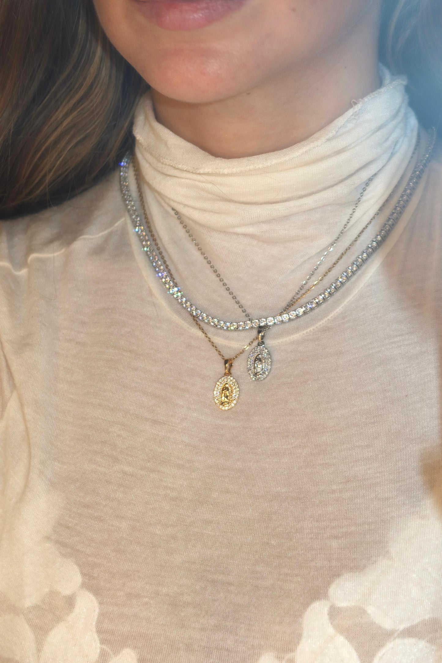 Collana Madonnina brillantini