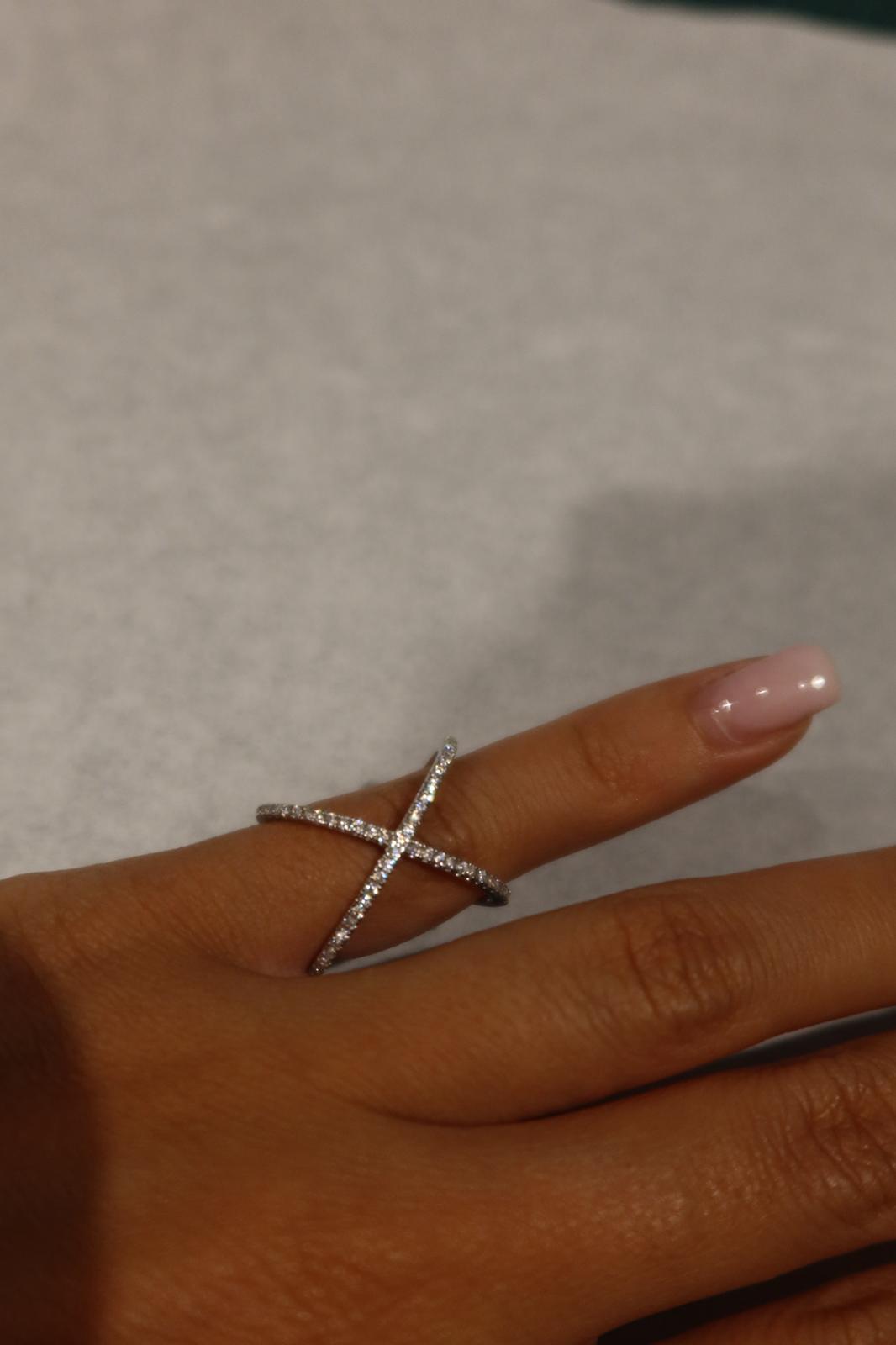 Anello X longuette in Argento 925