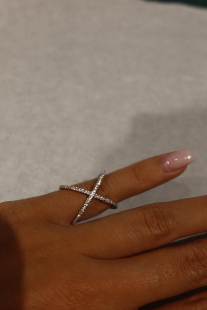 Anello X longuette in Argento 925