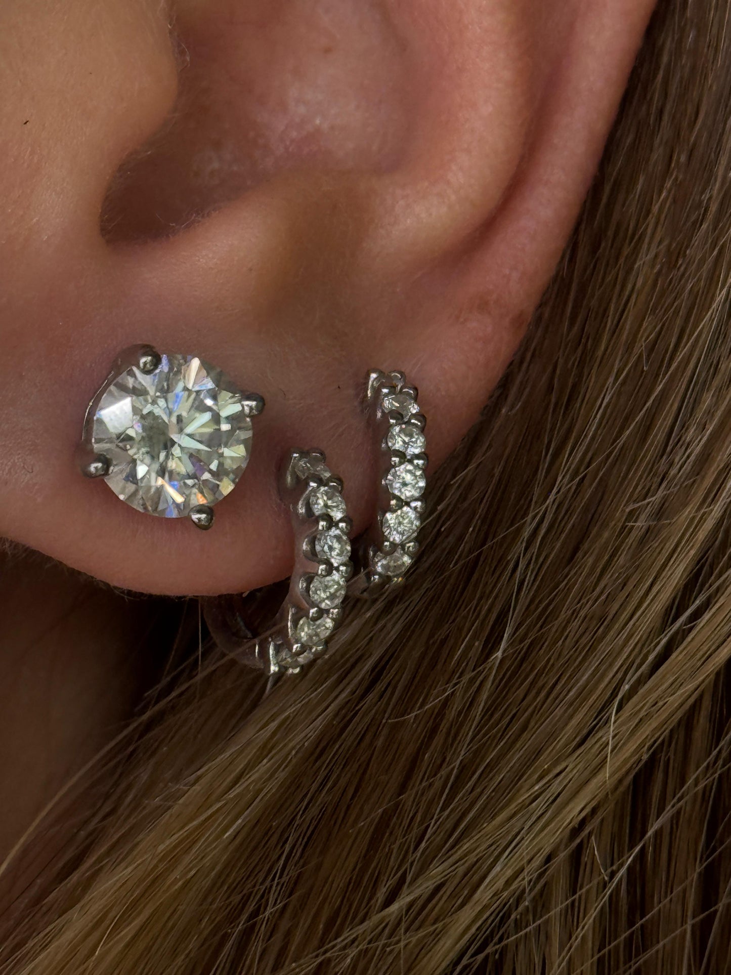 Orecchini in Moissanite a Cerchio classico